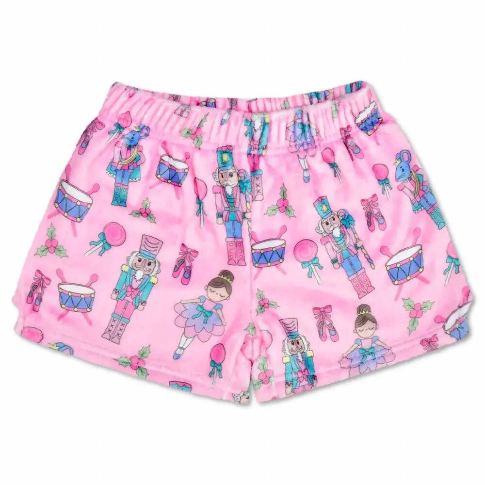 NEW ISCREAM kids' nutcracker waltz plush shorts in pink